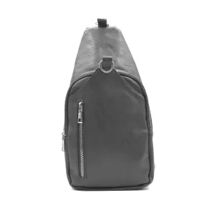 Vegan Leather Sling Bag - Charcoal