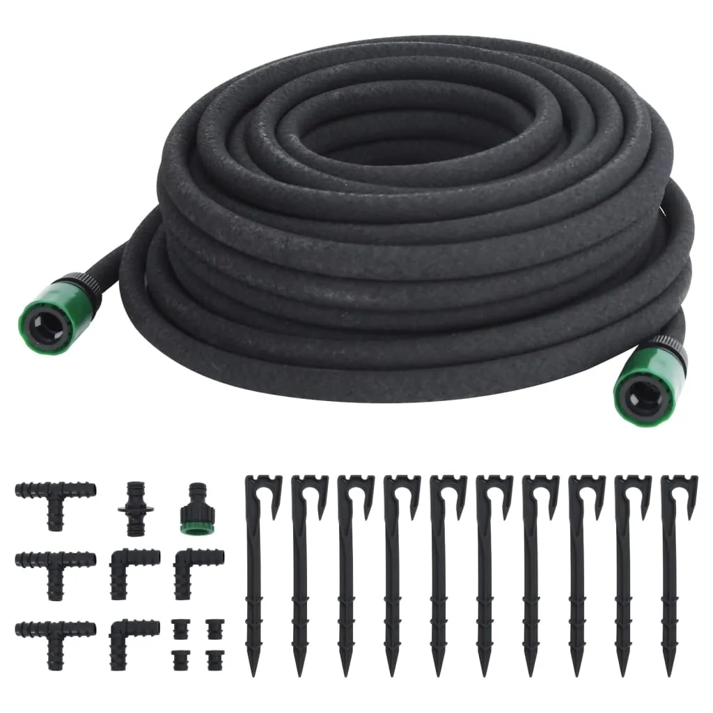 vidaXL Garden Soaker Hose 25m - Flexible & Durable Rubber, Water-Saving Irrigation