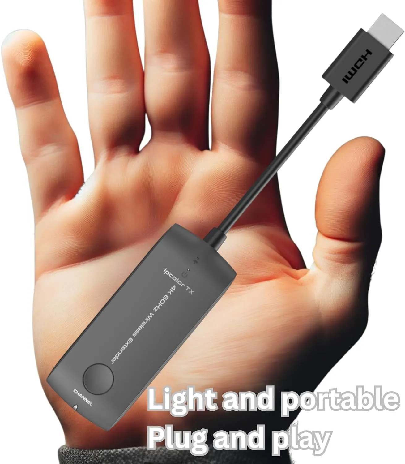 weJupit's Wireless 4kX60 HDMI Extender up to 20m (WJEXT25-1), Compact Design, 5G Wireless Frequency Bands, Channel Switching and SSID Pairing