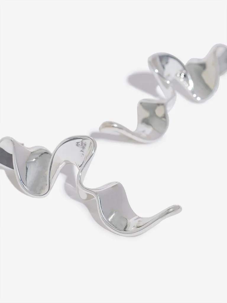 Westside Accessories Silver Molten Statement Earrings