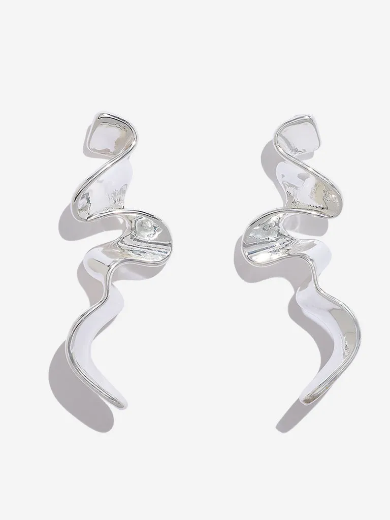 Westside Accessories Silver Molten Statement Earrings