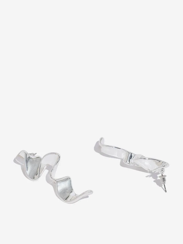 Westside Accessories Silver Molten Statement Earrings