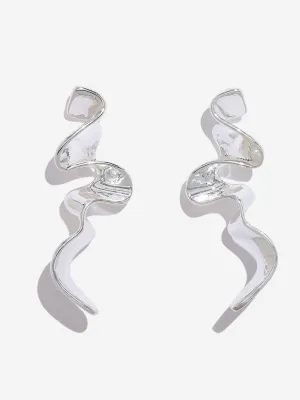 Westside Accessories Silver Molten Statement Earrings
