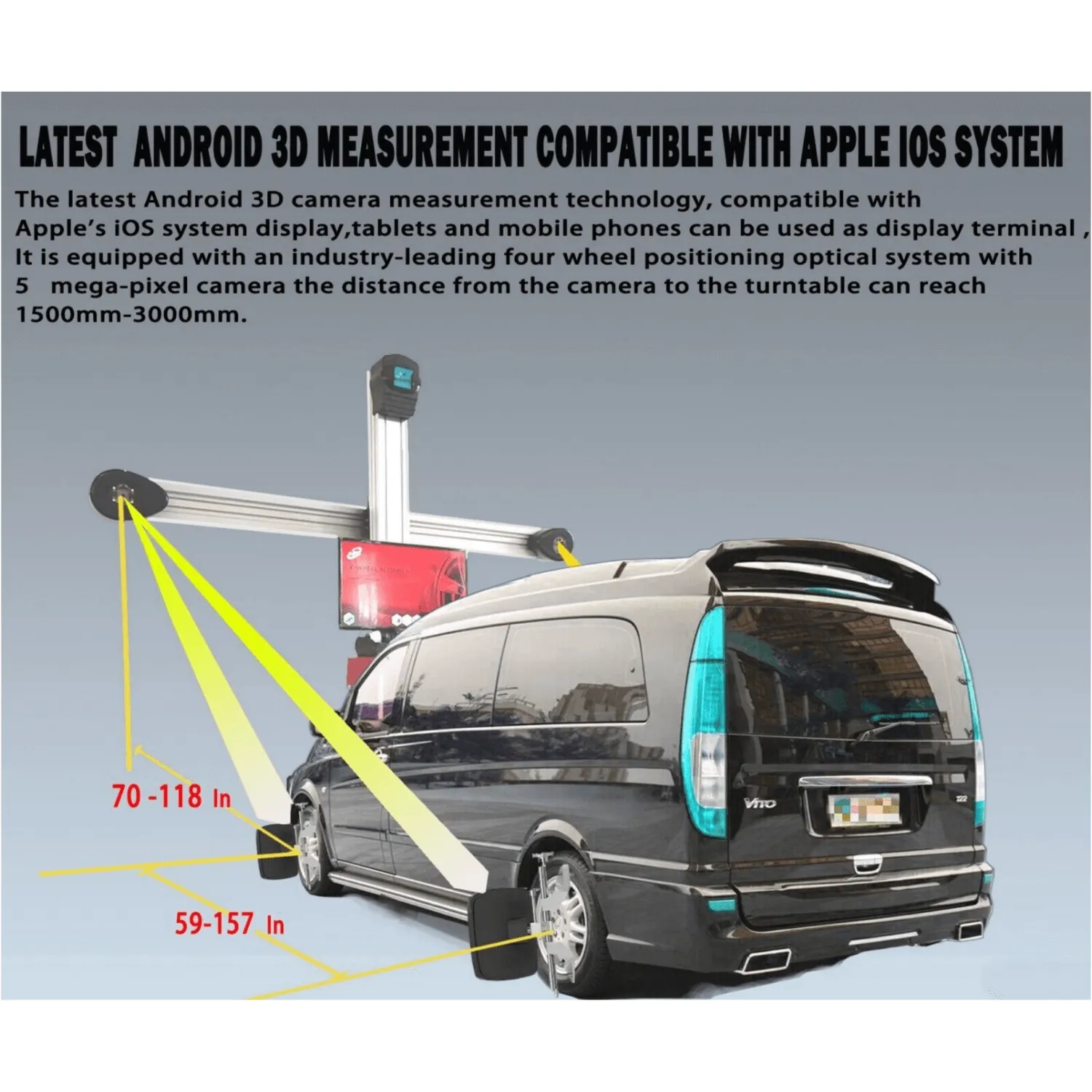 Wheel Alignment Machine Full-Automatic Works on 2 Post & Scissor Lift-AV9 Pro