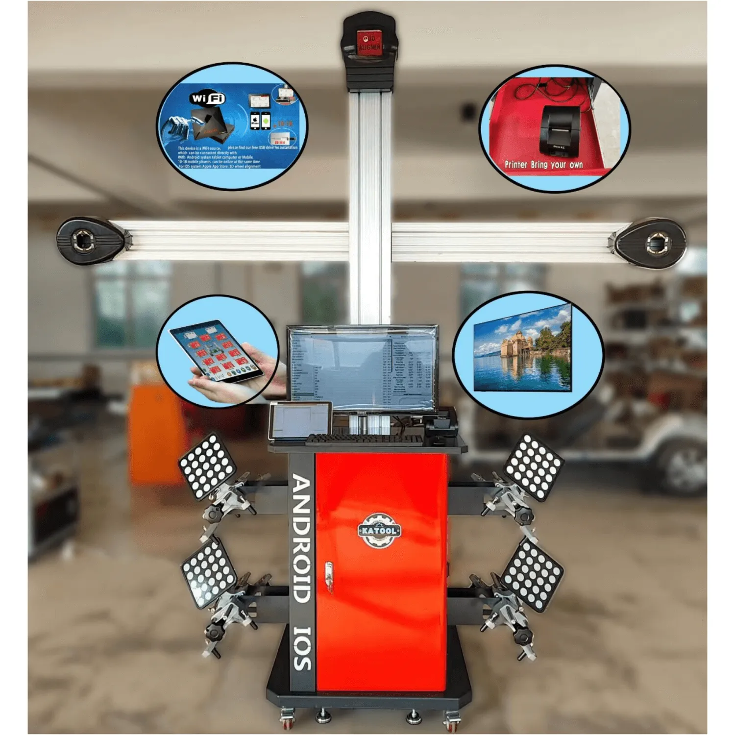 Wheel Alignment Machine Full-Automatic Works on 2 Post & Scissor Lift-AV9 Pro