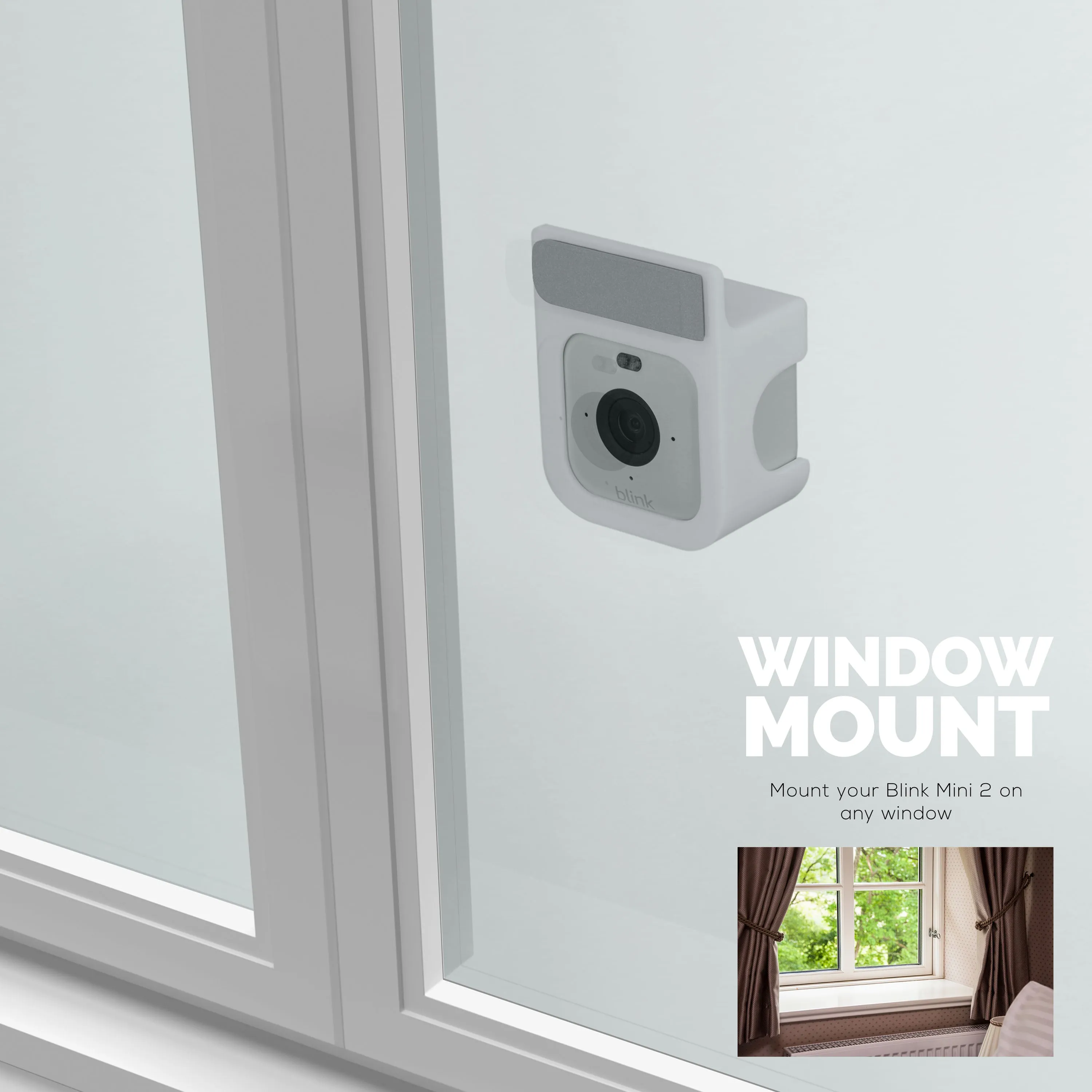 Window Mount for Blink Mini 2 Camera - Easy To Install Holder & Secure Attachment with 3M VHB