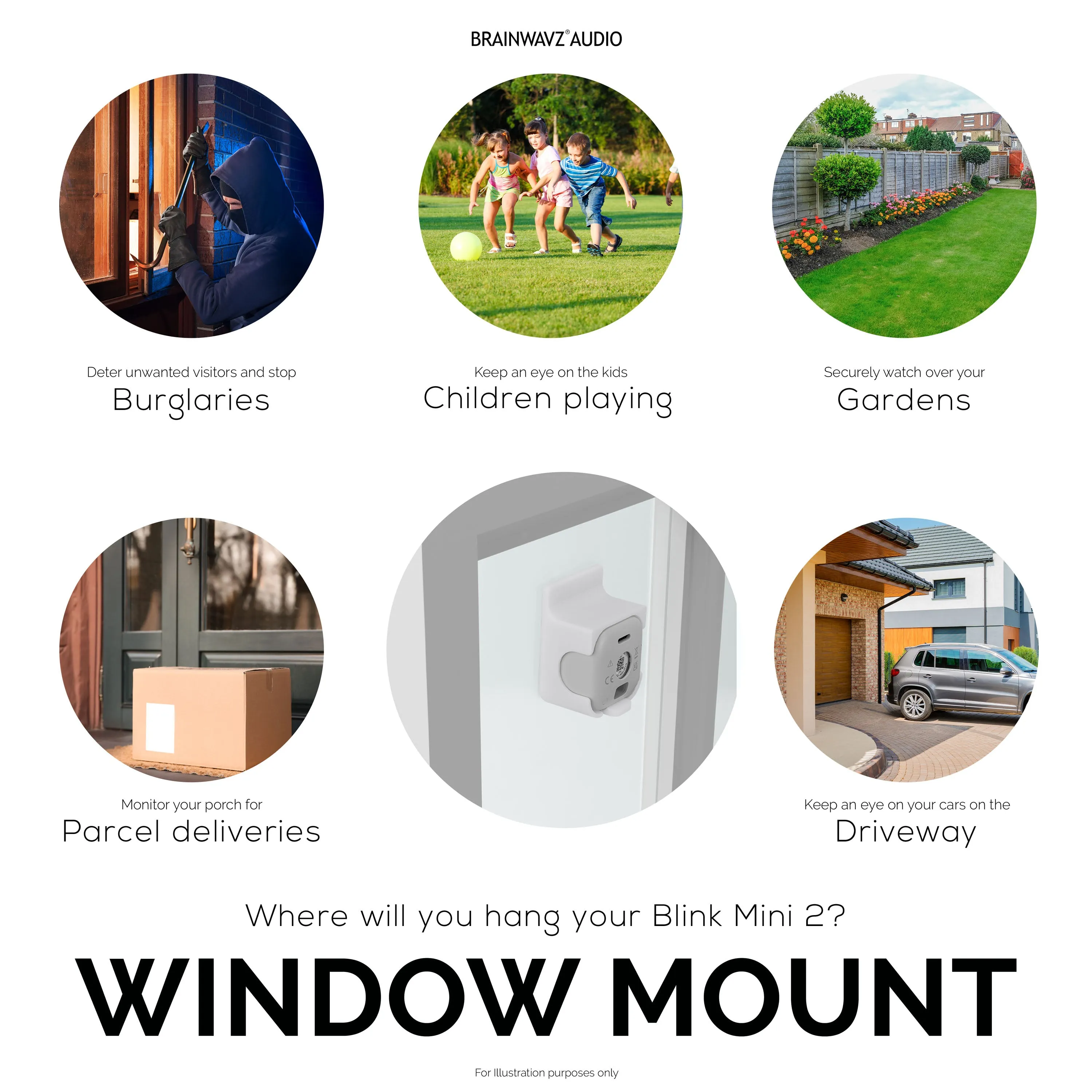 Window Mount for Blink Mini 2 Camera - Easy To Install Holder & Secure Attachment with 3M VHB
