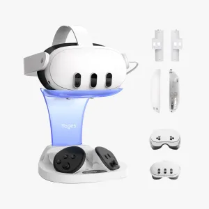 YOGES VR Q30Pro Charging Dock for Meta Quest 3 & Quest 3S, Fast Charging Station for Headset Controllers (Need 18W  adapter)